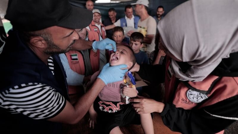 Запущена экстренная кампания по вакцинации против полиомиелита в Газе