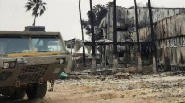 Пожар в зале отправления на палестинской стороне Рафахского перехода